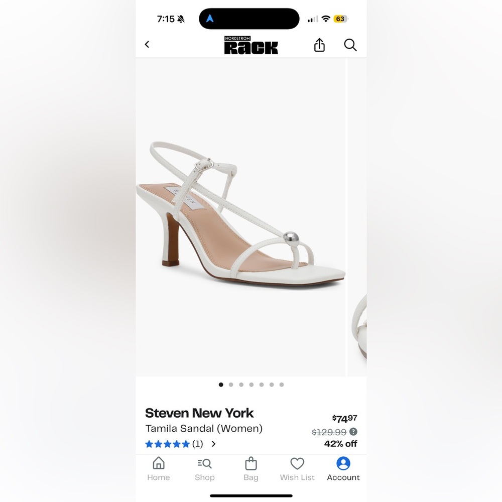 Steven White Strappy Heeled Sandals